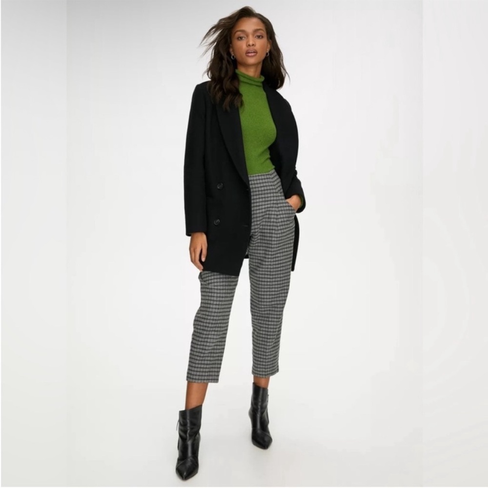 Aritzia Wilfred Chambéry Wool and Cashmere Blend Plaid Check Pants